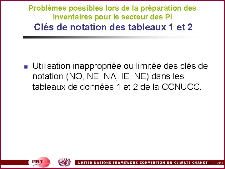 Problèmes possibles lors de la préparation des inventaires pour le secteur des PI Clés