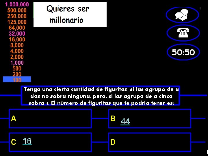 Tengo una cierta cantidad de figuritas, si las agrupo de a dos no sobra