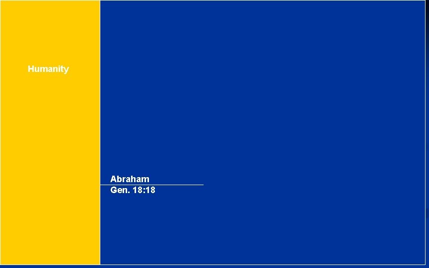 Humanity Abraham Gen. 18: 18 