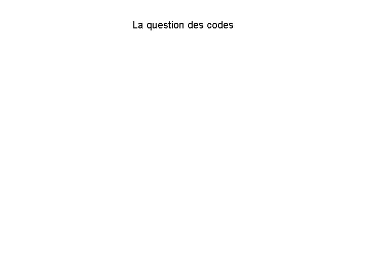 La question des codes 