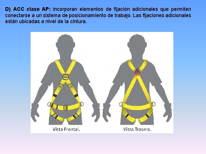 D) ACC clase AP: incorporan elementos de fijación adicionales que permiten conectarse a un D) ACC clase AP: incorporan elementos de fijación adicionales que permiten conectarse a un