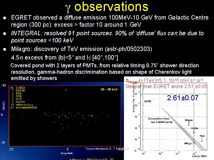  observations l l l EGRET observed a diffuse emission 100 Me. V-10 Ge.