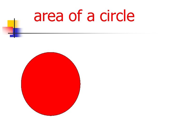 area of a circle 