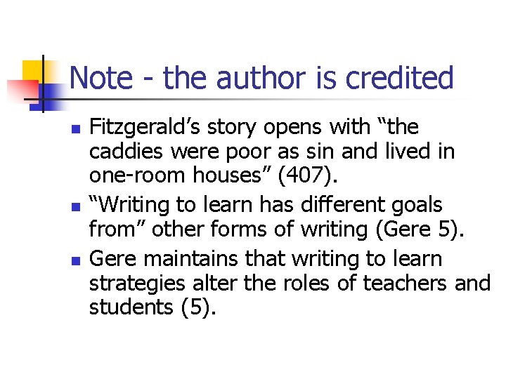 Note - the author is credited n n n Fitzgerald’s story opens with “the