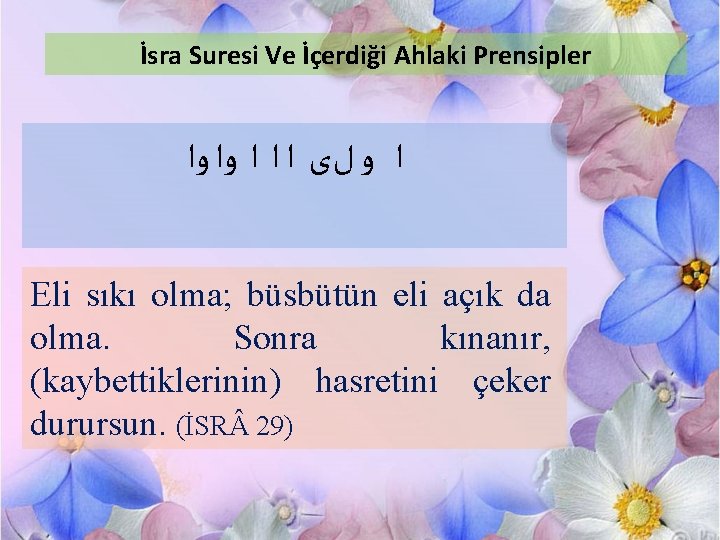 İsra Suresi Ve İçerdiği Ahlaki Prensipler ﺍ ﻭ ﻝﻯ ﺍ ﺍ ﺍ ﻭﺍ ﻭﺍ