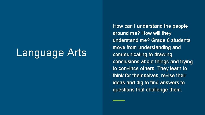 Language Arts How can I understand the people around me? How will they understand