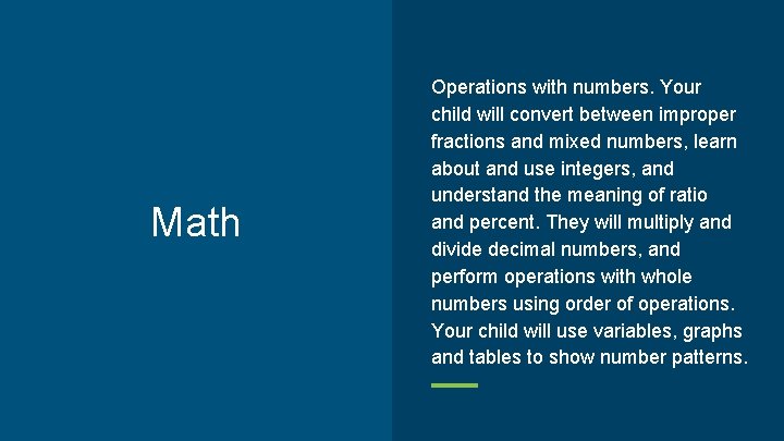 Math Operations with numbers. Your child will convert between improper fractions and mixed numbers,