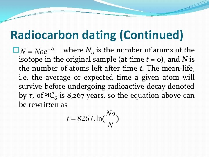 Equation radioactive dating Radiometric dating
