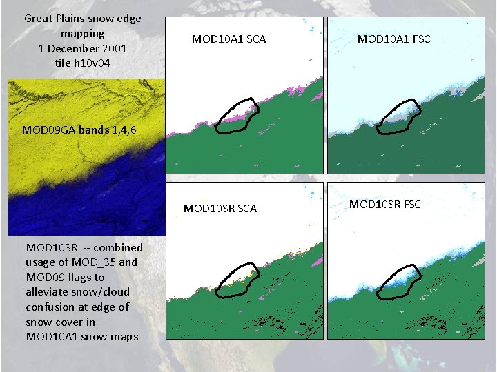 Great Plains snow edge mapping 1 December 2001 tile h 10 v 04 MOD