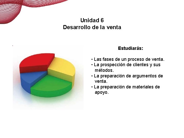 Desarrollo de la venta Unidad 6 Desarrollo de la venta Estudiarás: • Las fases