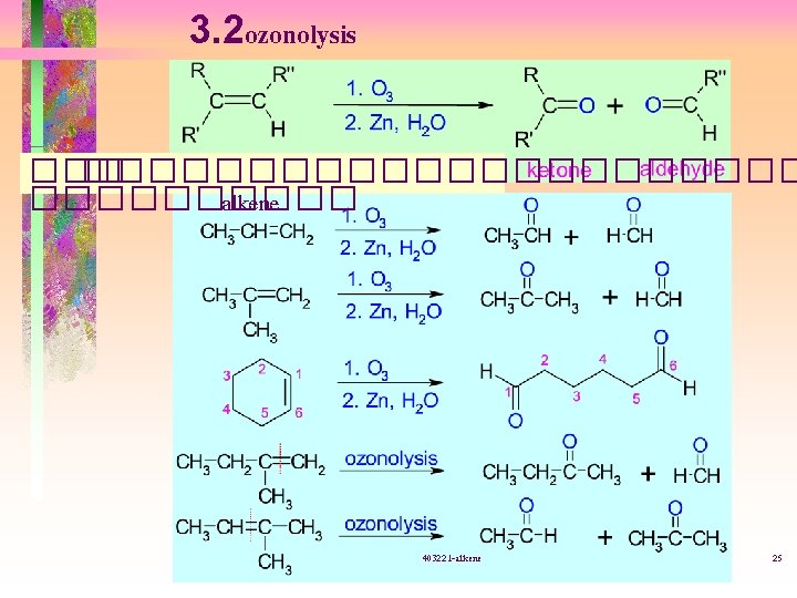 3. 2 ozonolysis ������������� alkene 403221 -alkene 25 