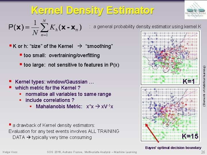 Kernel Density Estimator : a general probability density estimator using kernel K § § Kernel Density Estimator : a general probability density estimator using kernel K § §