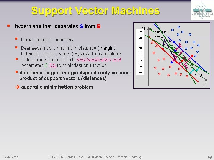 Support Vector Machines hyperplane that separates S from B § § § x 2 Support Vector Machines hyperplane that separates S from B § § § x 2