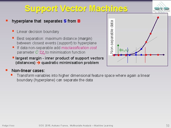 § hyperplane that separates S from B § § § Linear decision boundary Best § hyperplane that separates S from B § § § Linear decision boundary Best