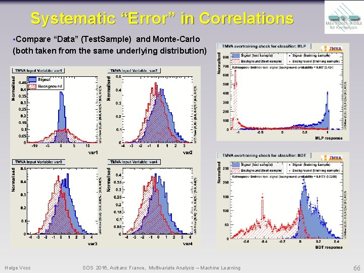 Systematic “Error” in Correlations • Compare “Data” (Test. Sample) and Monte-Carlo (both taken from Systematic “Error” in Correlations • Compare “Data” (Test. Sample) and Monte-Carlo (both taken from