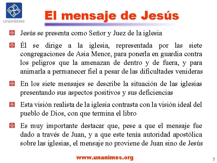 El mensaje de Jesús se presenta como Señor y Juez de la iglesia Él