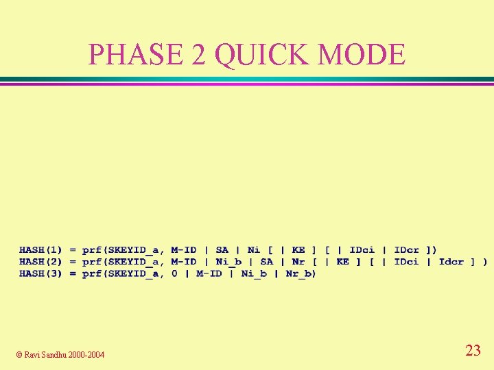 PHASE 2 QUICK MODE © Ravi Sandhu 2000 -2004 23 