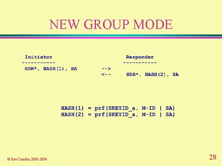 NEW GROUP MODE © Ravi Sandhu 2000 -2004 28 