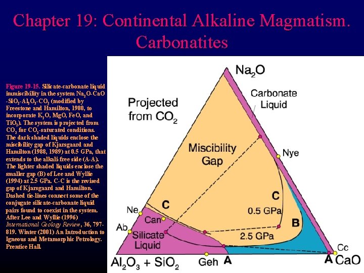 Chapter 19: Continental Alkaline Magmatism. Carbonatites Figure 19 -15. Silicate-carbonate liquid immiscibility in the