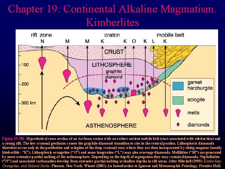 Chapter 19: Continental Alkaline Magmatism. Kimberlites Figure 19 -20 b. Hypothetical cross section of