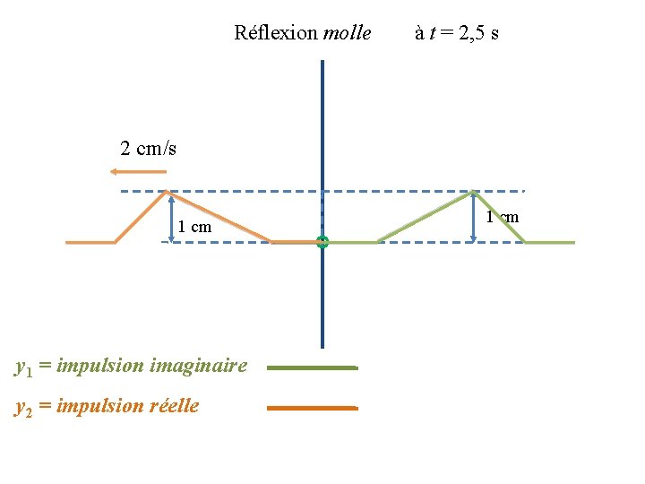 Réflexion molle à t = 2, 5 s 2 cm/s 1 cm y 1