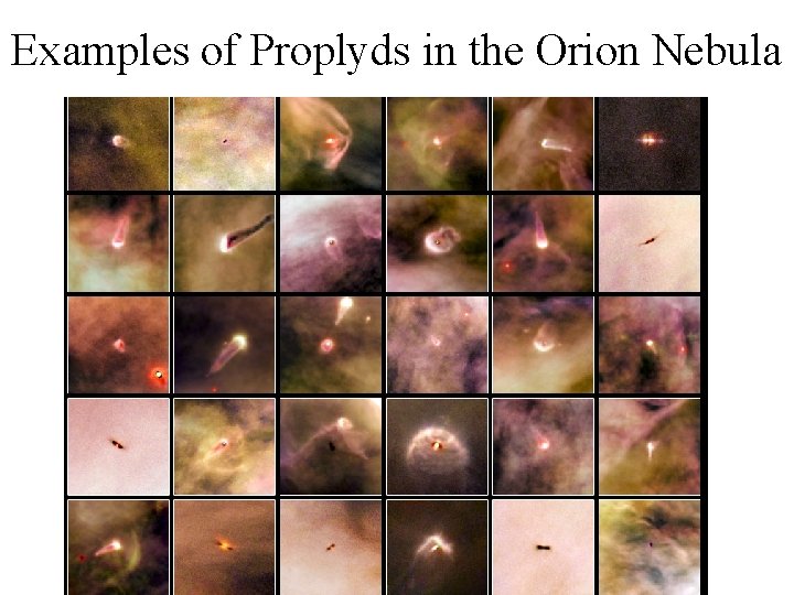 Examples of Proplyds in the Orion Nebula 