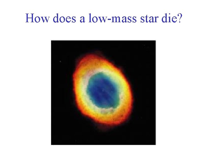 How does a low-mass star die? 