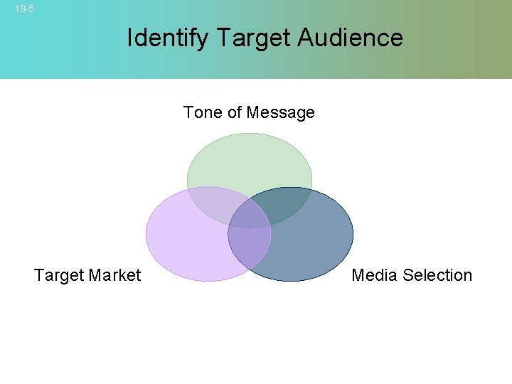 18 -5 Identify Target Audience Tone of Message Target Market Media Selection © 2007