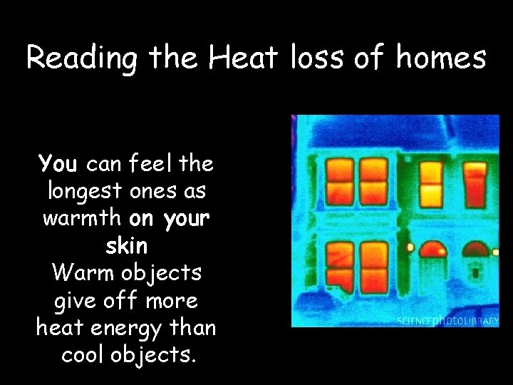 Reading the Heat loss of homes You can feel the longest ones as warmth