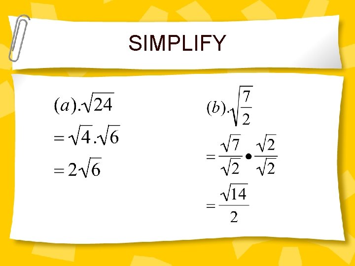 SIMPLIFY 