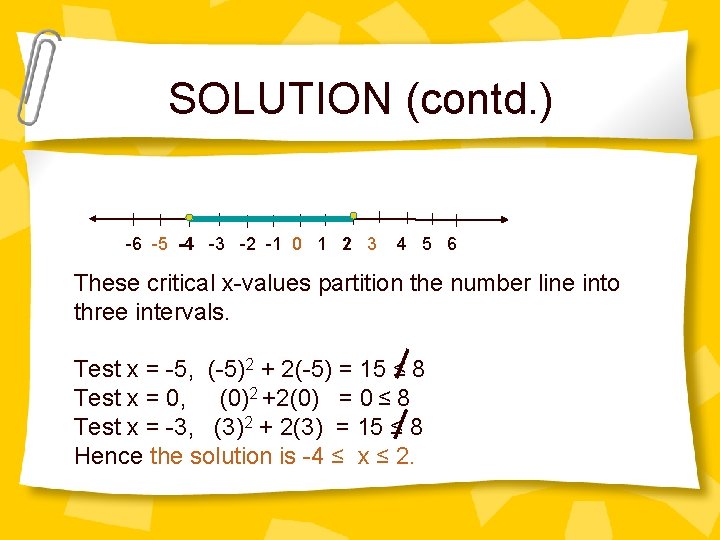 SOLUTION (contd. ) -6 -5 -4 -3 -2 -1 0 1 2 3 4