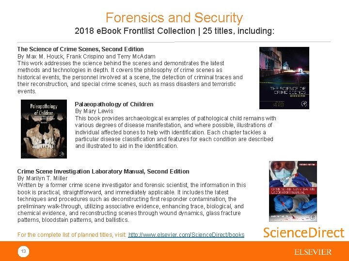 Forensics and Security 2018 e. Book Frontlist Collection | 25 titles, including: The Science