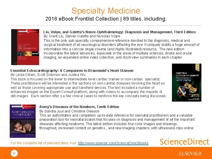 Specialty Medicine 2018 e. Book Frontlist Collection | 89 titles, including: Liu, Volpe, and