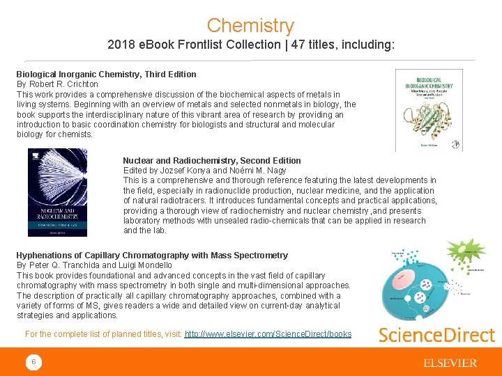 Chemistry 2018 e. Book Frontlist Collection | 47 titles, including: Biological Inorganic Chemistry, Third