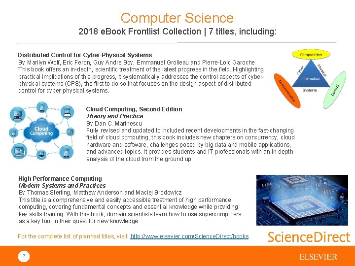 Computer Science 2018 e. Book Frontlist Collection | 7 titles, including: Support researchers’ Distributed