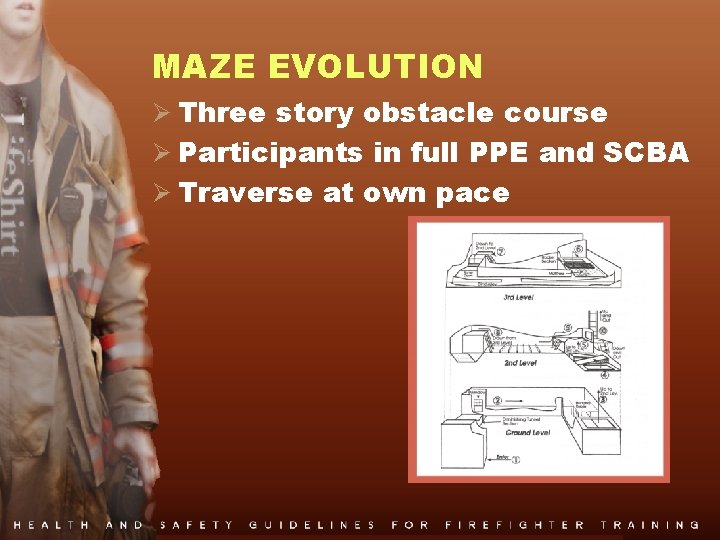 MAZE EVOLUTION Ø Three story obstacle course Ø Participants in full PPE and SCBA