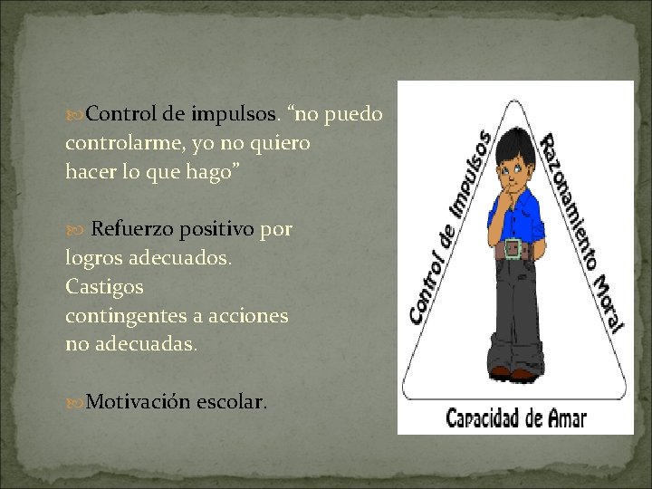  Control de impulsos. “no puedo controlarme, yo no quiero hacer lo que hago”