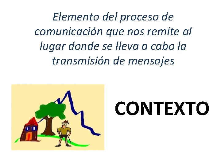 Elemento del proceso de comunicación que nos remite al lugar donde se lleva a
