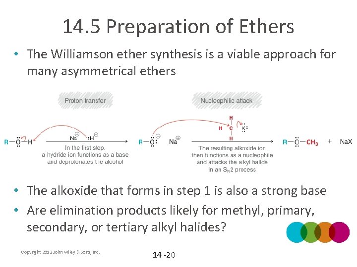 14. 5 Preparation of Ethers • The Williamson ether synthesis is a viable approach