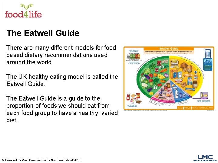 The Eatwell Guide There are many different models for food based dietary recommendations used