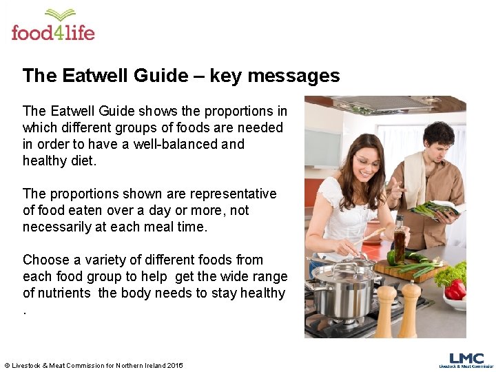 The Eatwell Guide – key messages The Eatwell Guide shows the proportions in which