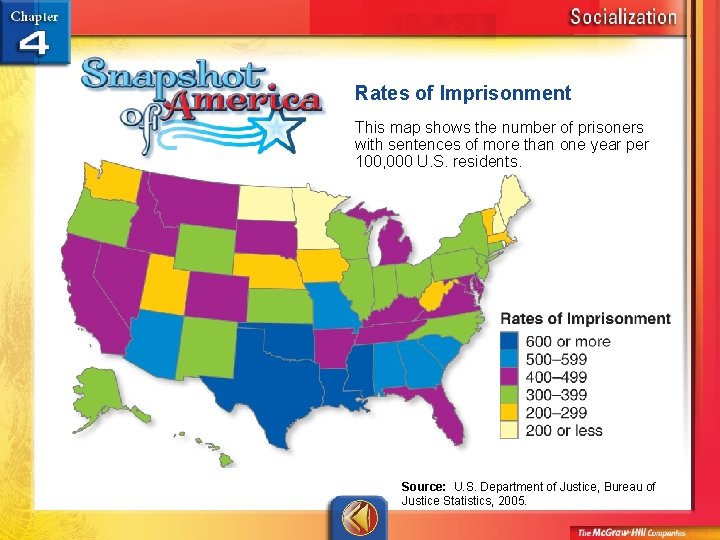 Rates of Imprisonment This map shows the number of prisoners with sentences of more