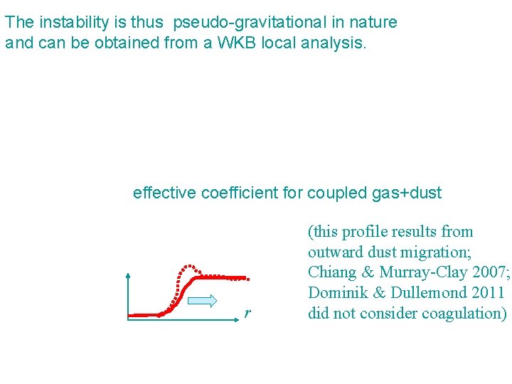 The instability is thus pseudo-gravitational in nature and can be obtained from a WKB