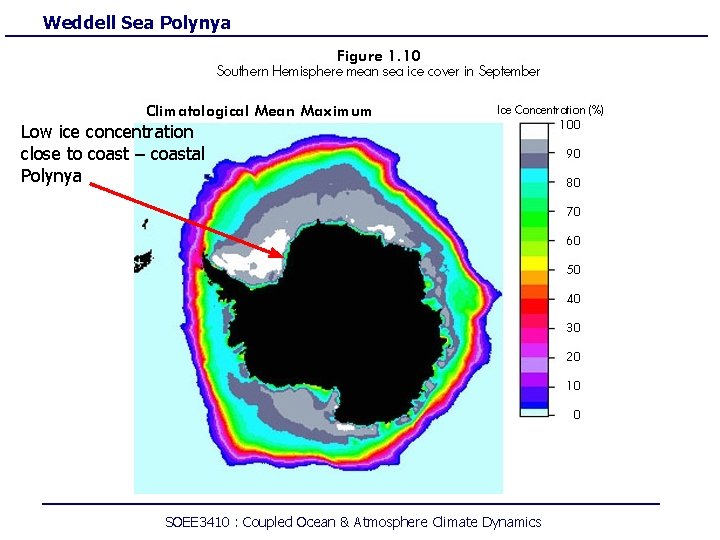 Weddell Sea Polynya Low ice concentration close to coast – coastal Polynya SOEE 3410