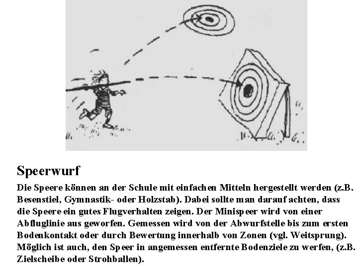 Speerwurf Die Speere können an der Schule mit einfachen Mitteln hergestellt werden (z. B.