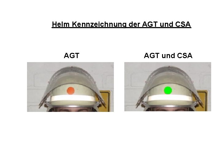 Helm Kennzeichnung der AGT und CSA Atemschutz – Konzept AGT und CSA 