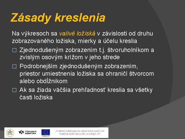 Zásady kreslenia Na výkresoch sa valivé ložiská v závislosti od druhu zobrazovaného ložiska, mierky