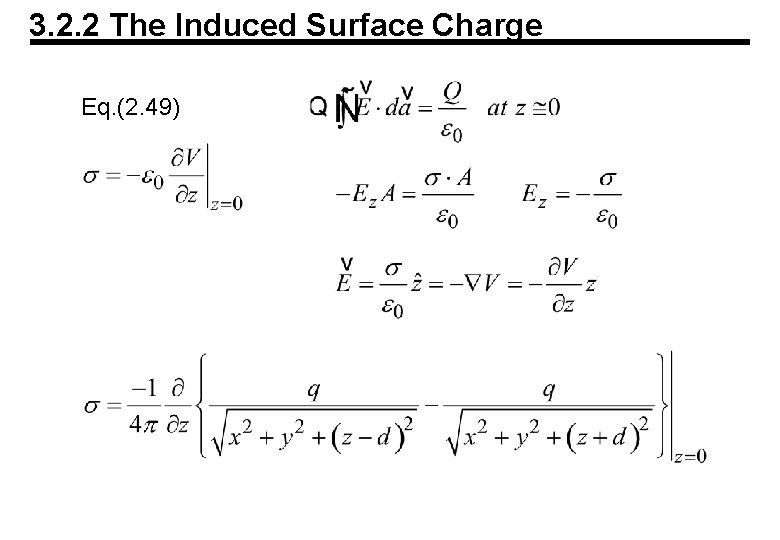 3. 2. 2 The Induced Surface Charge Eq. (2. 49) 