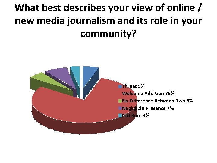 What best describes your view of online / new media journalism and its role