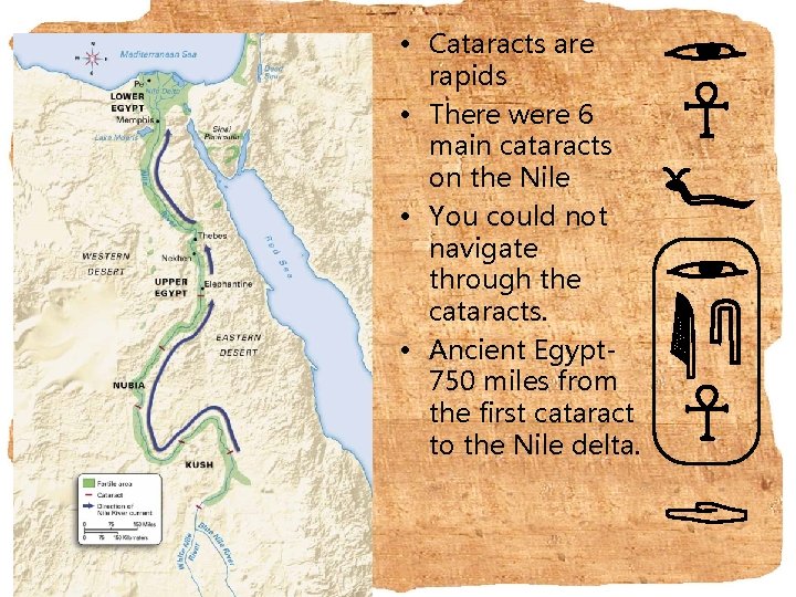  • Cataracts are rapids • There were 6 main cataracts on the Nile